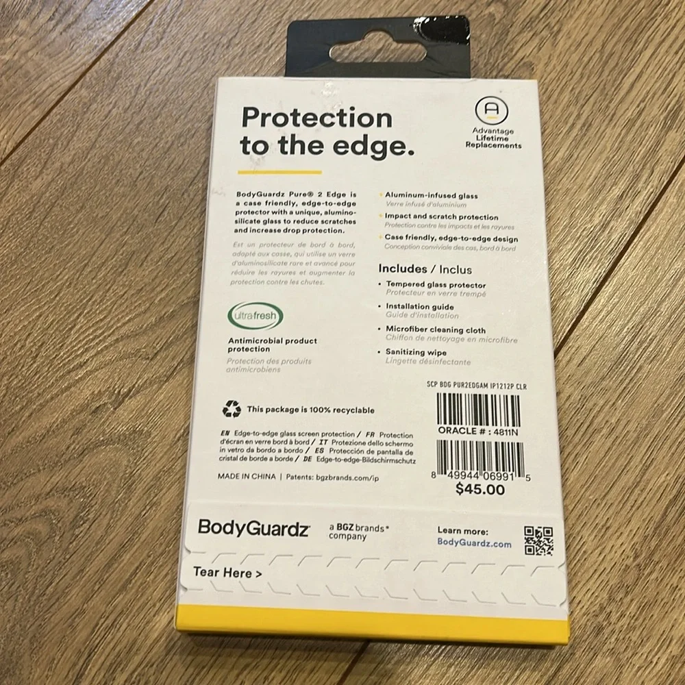 NIB Body Guardz IPhone 12/12 Pro glass screen protector